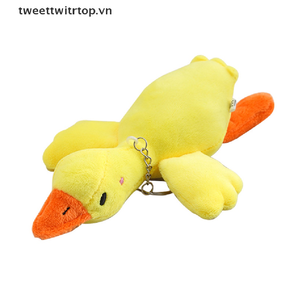 Thú Nhồi Bông Hình Con Thiên Nga Mềm Mại Đáng Yêu Gắn Móc Khóa