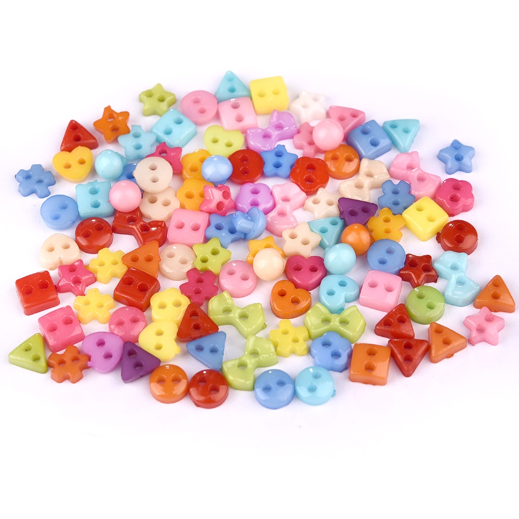 100PC trộn lẫn hình nhiều màu sắc DIY Scrapbooking Cartoon Buttons Nút may mặc trẻ em