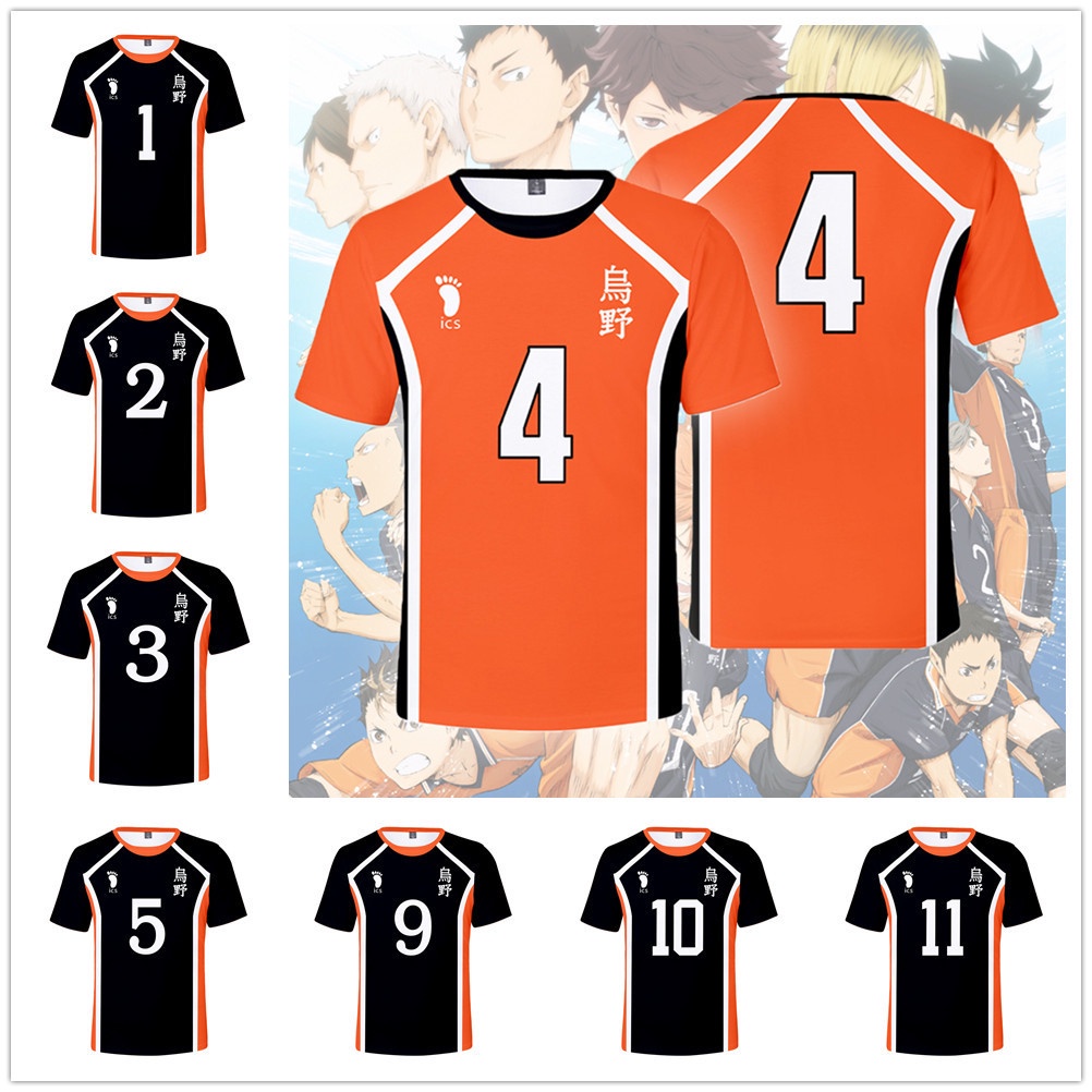 Áo Thun Thể Thao Tay Ngắn In Hình Nhân Vật anime Haikyuu 3D Cá Tính Hợp Thời Trang