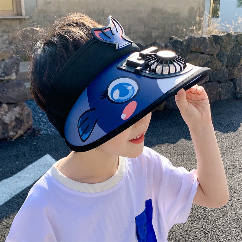 Mũ Chống Nắng Mùa Hè Vành Rộng Có Quạt Sạc USB Cho Bé Trai Và Bé Gái