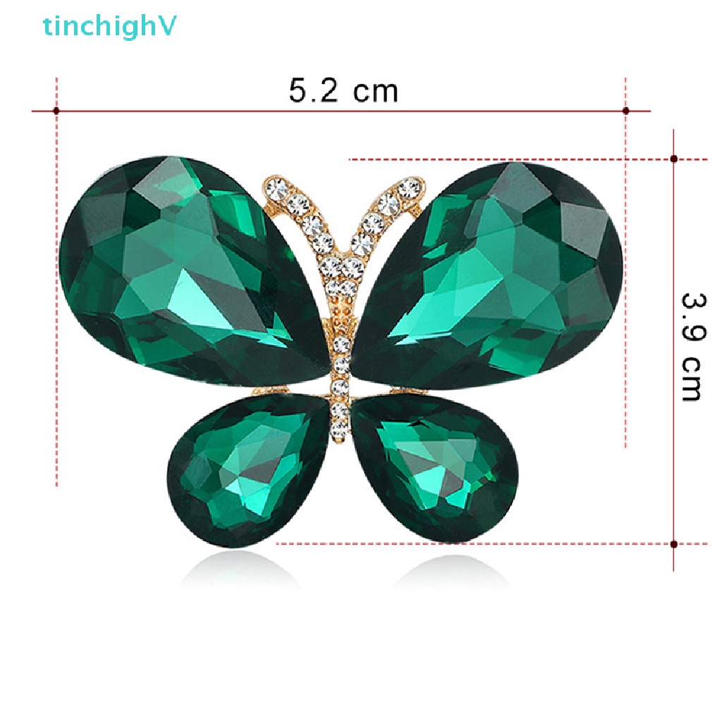 Ghim Cài Áo Hình Bướm Đính Đá Pha Lê Thời Trang