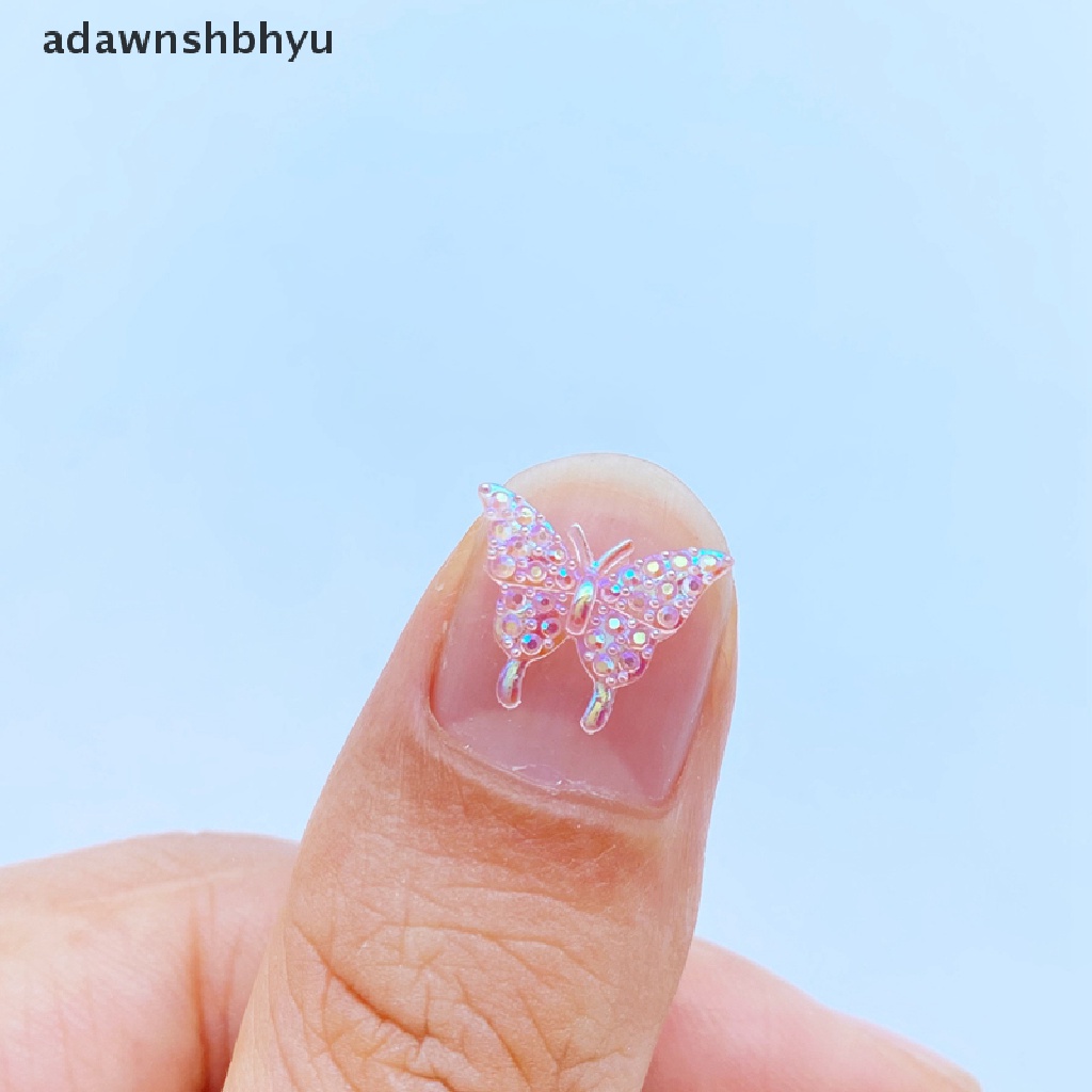 Set 50 Phụ Kiện Trang Trí Móng Tay Hình Bướm 3D Nhiều Màu Sắc