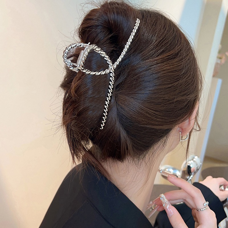 Haimeikang Kẹp Tóc Hình Hoa Bướm Bằng Kim Loại Cỡ Lớn Thời Trang