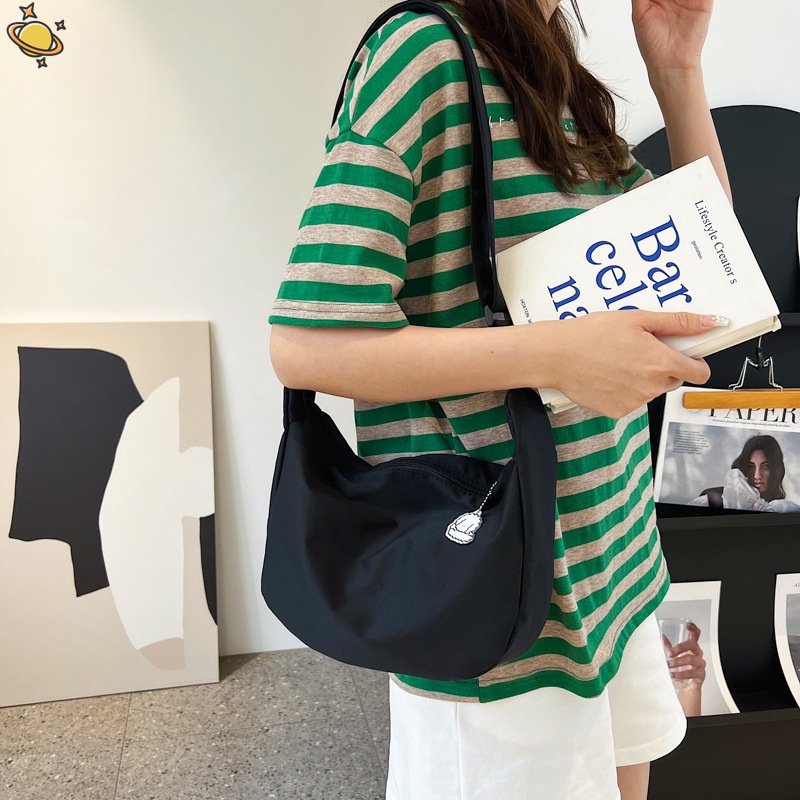Túi Đeo Vai / Đeo Chéo Bằng Vải Canvas Cỡ Lớn Phong Cách Harajuku Nhật Bản Dễ Thương Cho Tuổi Teen