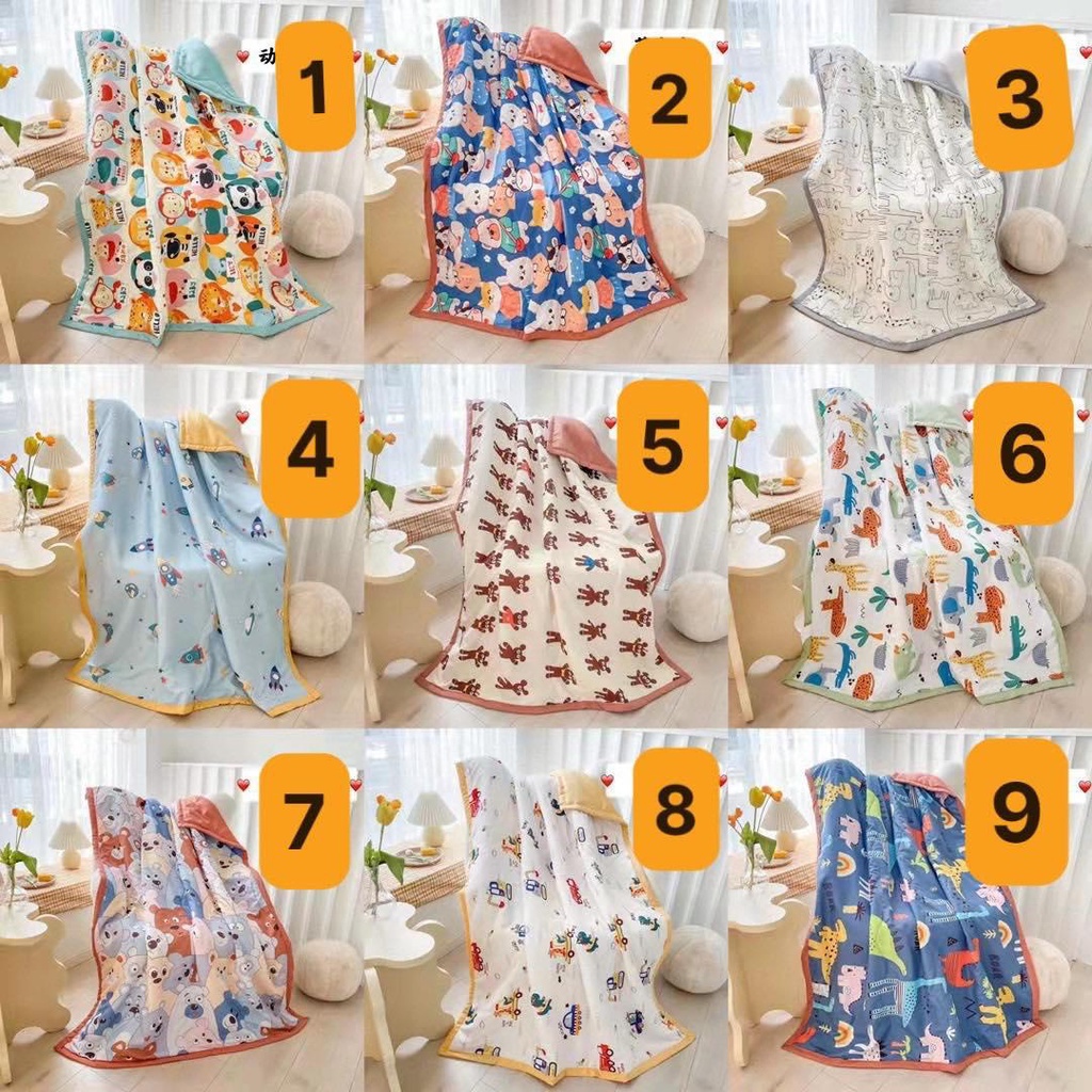 [Hàng trả order, không có dư] Chăn cotton đũi trẻ em mềm mịn
