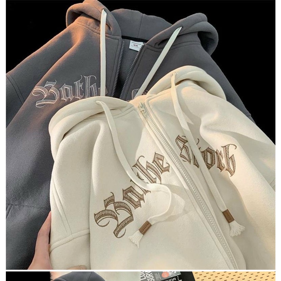 Áo Khoác Hoodies Nón Lớn 2 Lớp From Rộng Logo Thêu Chữ BATBE Siêu Hót Kiểu Khóa Kéo Phong Cách Thời Trang Cá Tính.TP