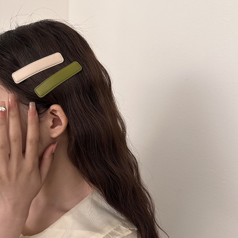 Kẹp Tóc Bằng Da Thiết Kế Đơn Giản Thời Trang Mùa Xuân Cho Nữ