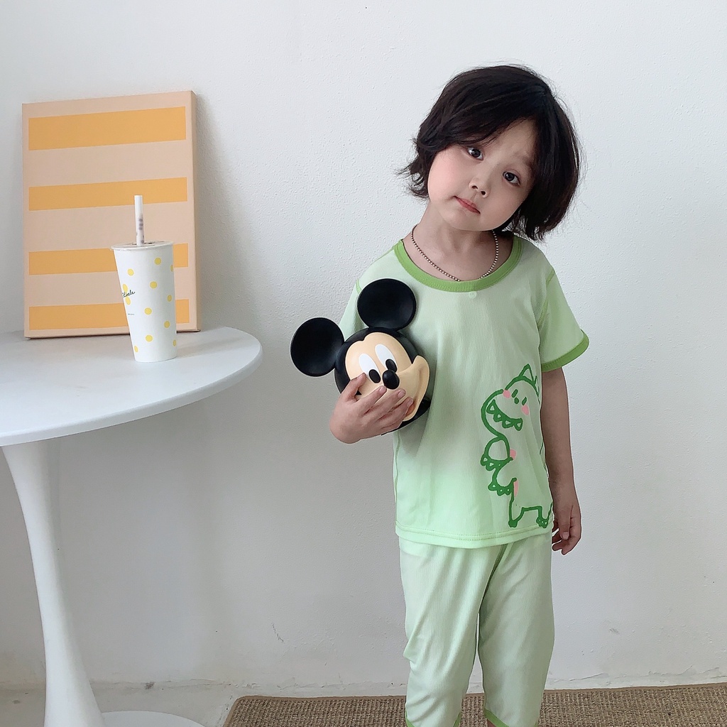 Bộ Đồ Ngủ Thiết Kế Dễ Thương Thoáng Khí Thời Trang Mùa Hè Cho Bé Từ 0-7 Tuổi