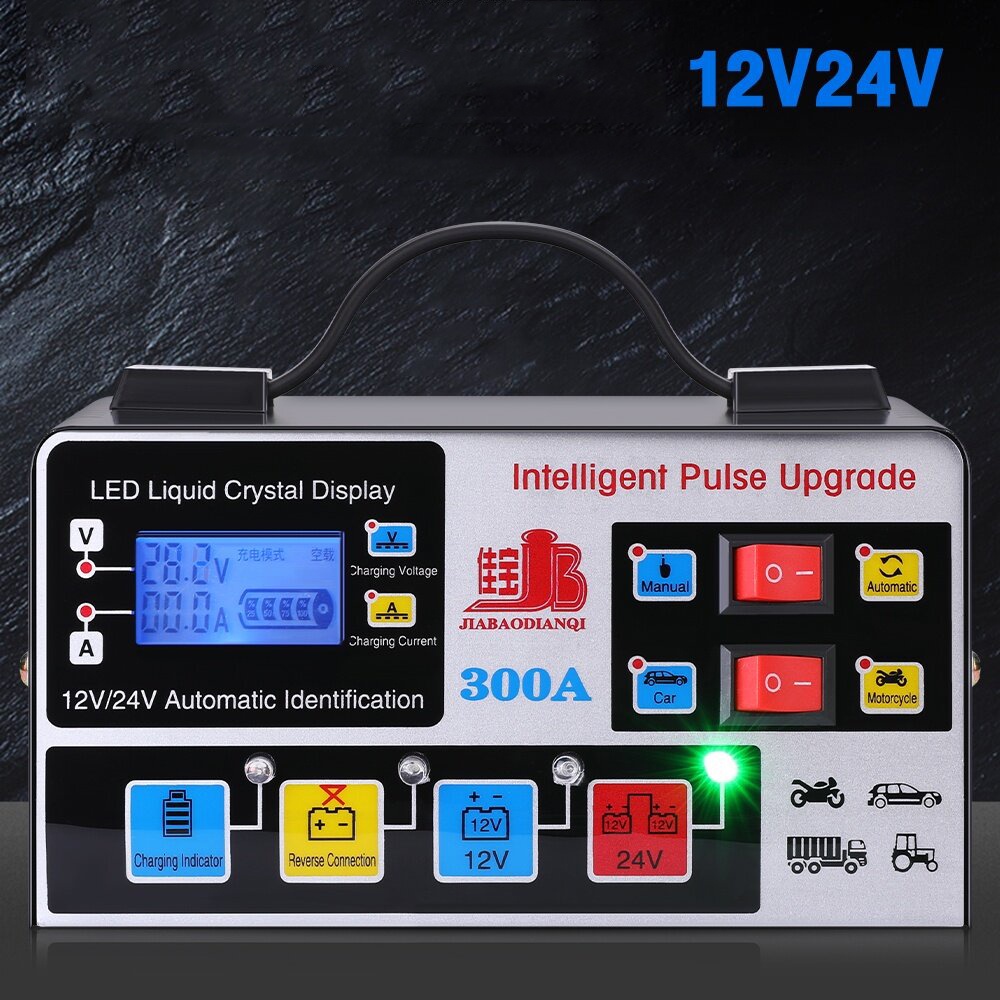 Bộ sạc pin xe 500A Bộ sạc pin 24V 12V Bộ sạc pin xe thông minh