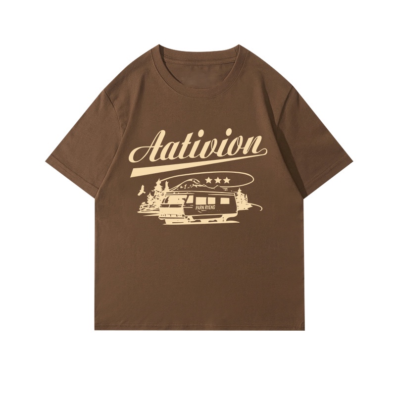 NRVP Áo Thun 100% Cotton Tay Ngắn Dáng Suông In Họa Tiết Dễ Phối Đồ Thời Trang Phong Cách Hàn Quốc Cho Nữ