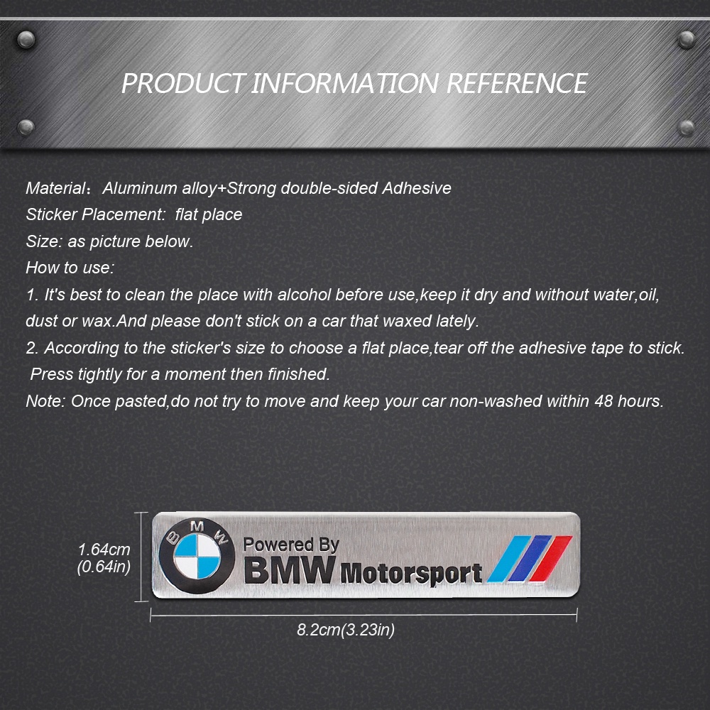 Decal Hợp Kim Nhôm Trang Trí Xe Hơi BMW M Power Logo X1 X3 X5 X6 F10 F01 F11 F20 F30 E34 E36 E87 E39 E60 E46 E91