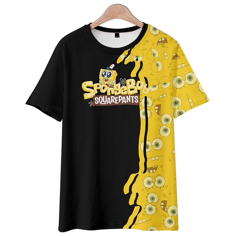 Áo Thun Tay Ngắn In Hình SpongeBob 3D Thời Trang Cho Trẻ Em Và Người Lớn