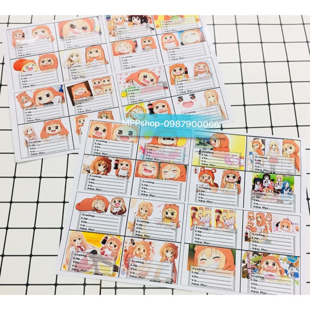 Nhãn vở anime umaru combo 48 nhãn