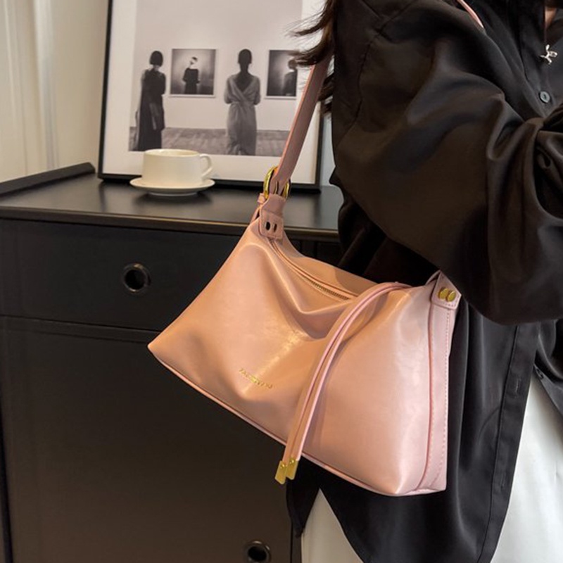 Túi Đeo Vai Màu Trơn Phong Cách Pháp Đơn Giản Thời Trang Cho Nữ