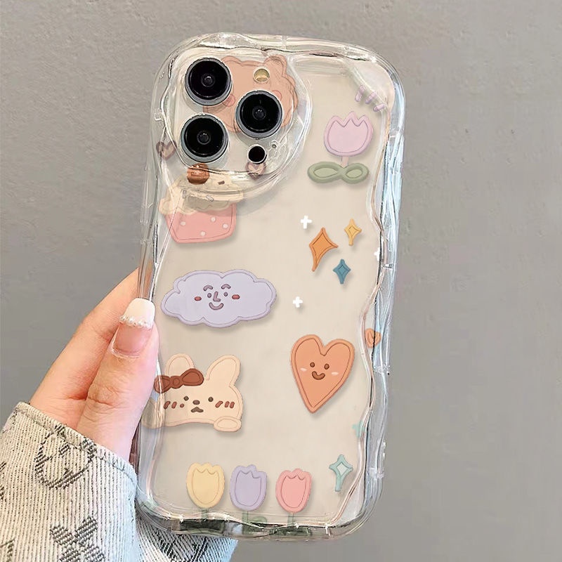 ✅Ốp Điện Thoại Mềm Chống Sốc Họa Tiết Thỏ Kiểu Hàn Nhật Màu Trong Suốt U2XN Cho iPhone14 / 13promax 12 / 11 7 / 8p xs / r