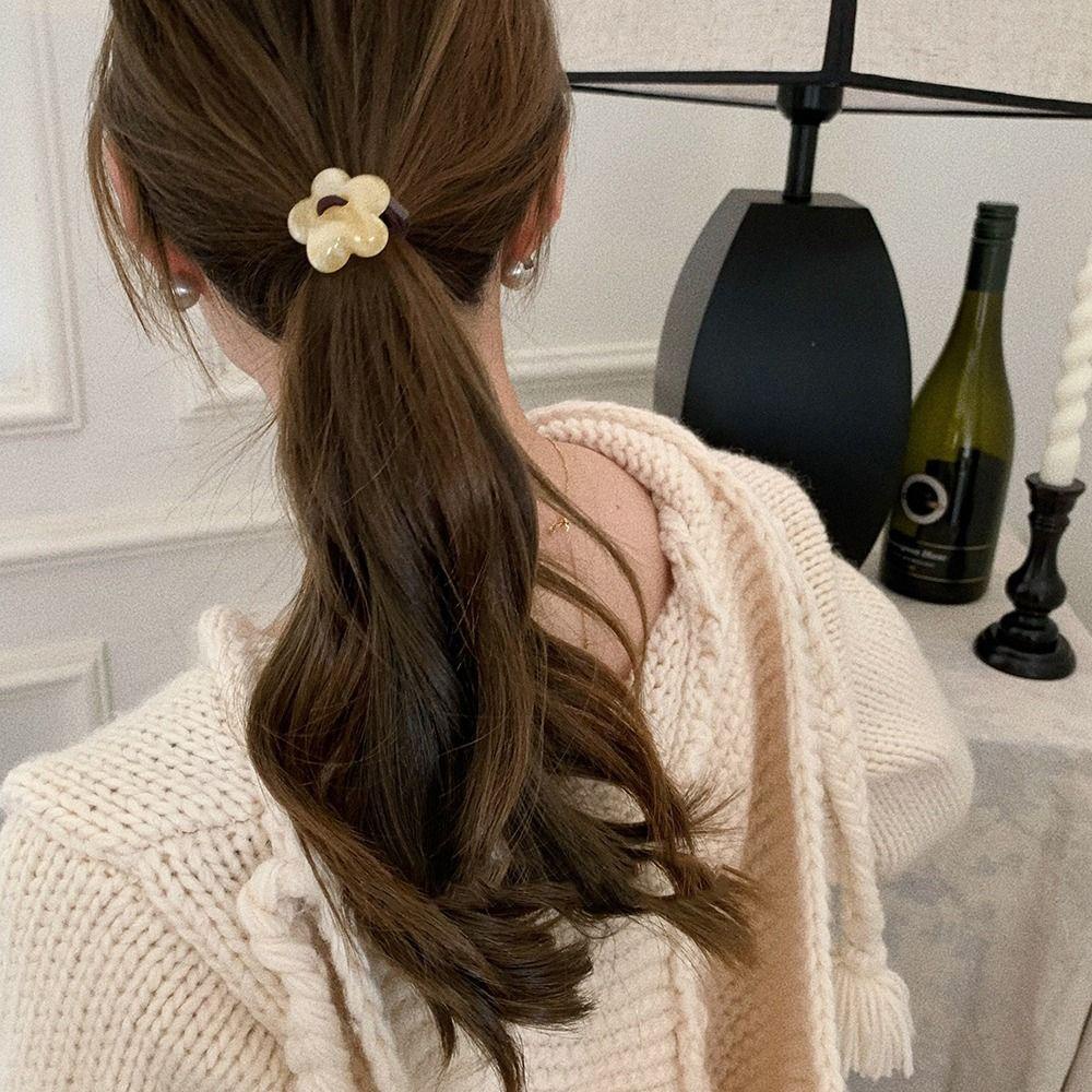 CABEZA Dây Buộc Tóc Cao Su Đính Nơ In Họa Tiết Hoa Phong Cách Hàn Quốc Mới