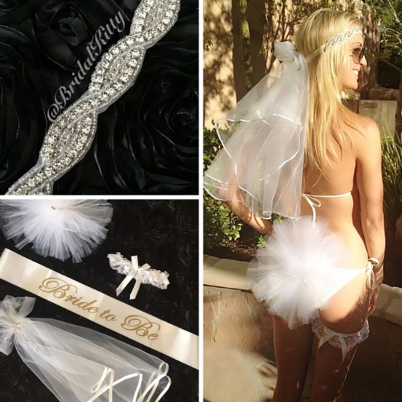 Set 3 Vương Miện Có Mạng Che Mặt Dành Cho Cô Dâu Trong Tiệc Độc Thân