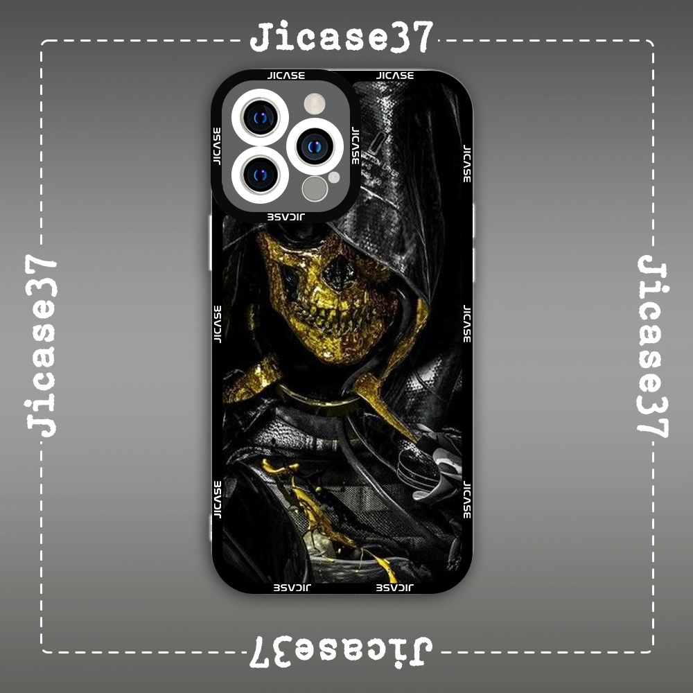 Ốp lưng iphone cạnh vuông WrightZ Bộ Xương Vàng Gold Skeleton Aesthetic