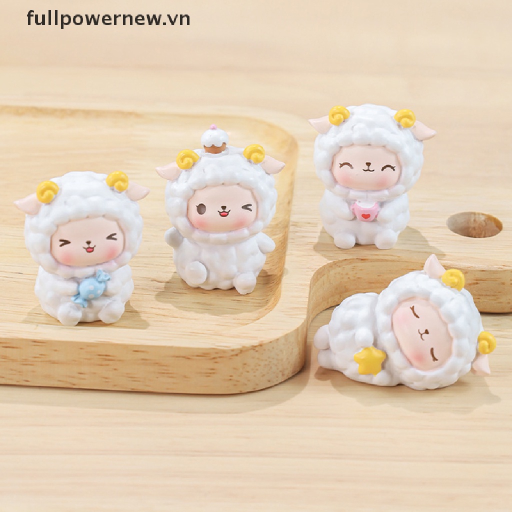 Tượng Cừu Bằng Nhựa Resin Dễ Thương Dùng Trang Trí Bánh Kem