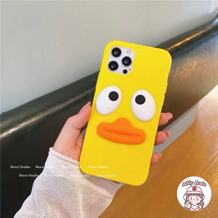 Ốp Điện Thoại TPU Mềm Hình Vịt Mắt To 3D Chống Mồ Hôi Cho IPhone 14 Pro Max 11 7Plus 13 12 11 Pro Max X XS