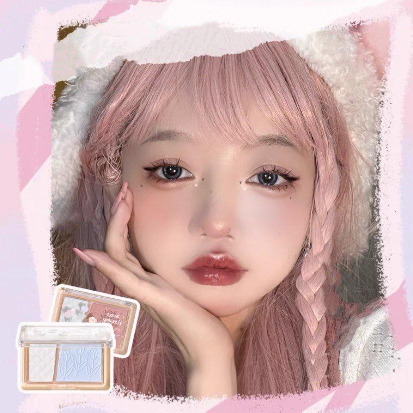 Bảng má khối highlight  Gogo tales phấn má hồng kiêm bắt bắt sáng Among Flower GT421 màu xinh bắt sáng tốt lâu trôi