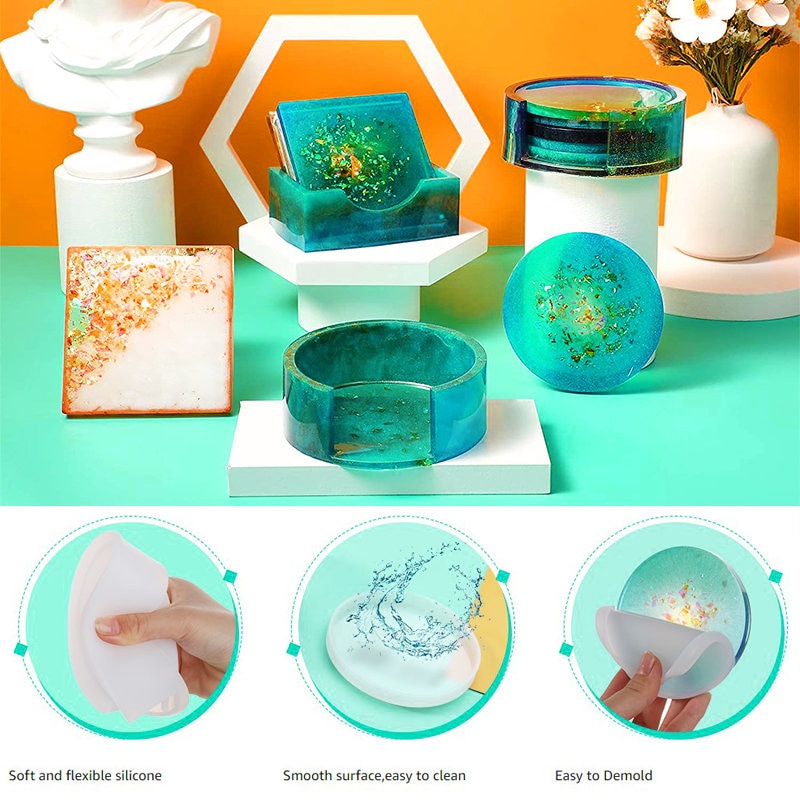 Bộ Khuôn Silicone Làm Trang Sức Đính Kim Sa Lấp Lánh