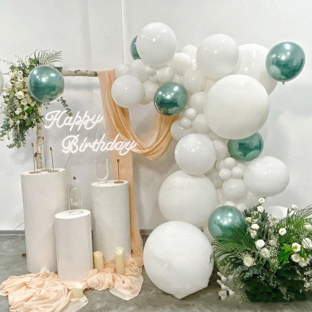 YIYU 1 Bong Bóng Màu Trắng Tinh Khiết Đa Năng Trang Trí Tiệc Sinh Nhật Cho Bé