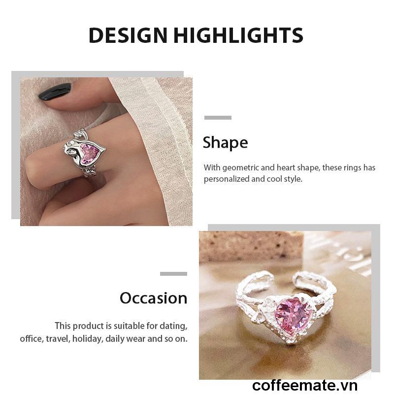 【coffeemate】⚡ Vòng retro thiết kế thích hợp tính khí sang trọng mở vòng ngón trỏ có thể điều chỉnh