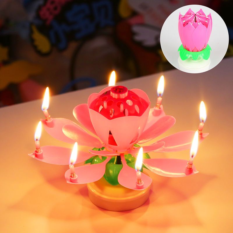 Hộp Nến Sinh Nhật Xoay Nở Hoa Phát Nhạc, Nến Xoay, Nến 3D ,trang trí tiệc tùng,trang trí sinh nhật sinh nhật, đám cưới, party