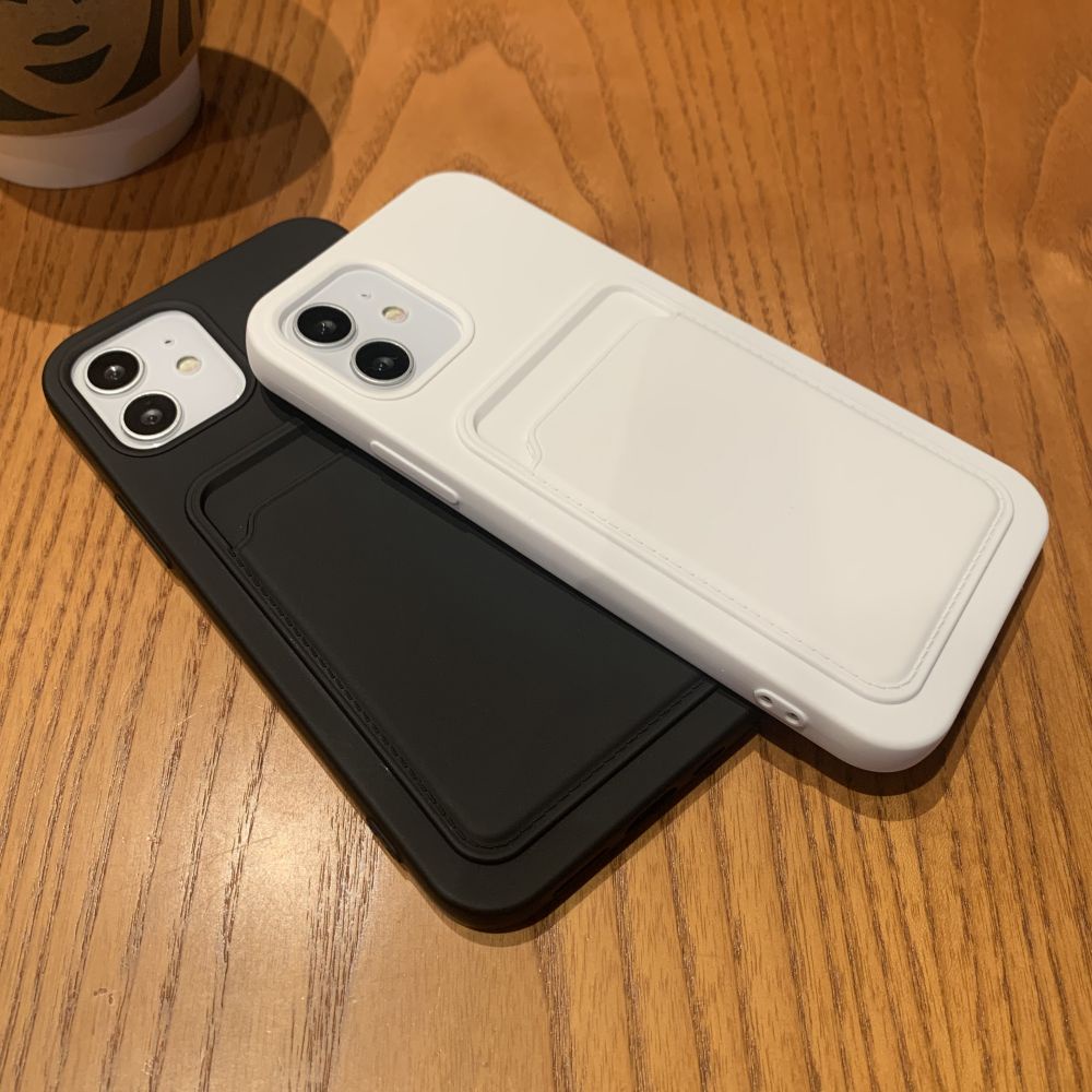 Ốp Điện Thoại Silicon Mềm Dạng Ví Đựng Thẻ Màu Trơn Sang Trọng Cho IPhone 14 13 11 12 Pro Max XS XR 7 8 14 Plus