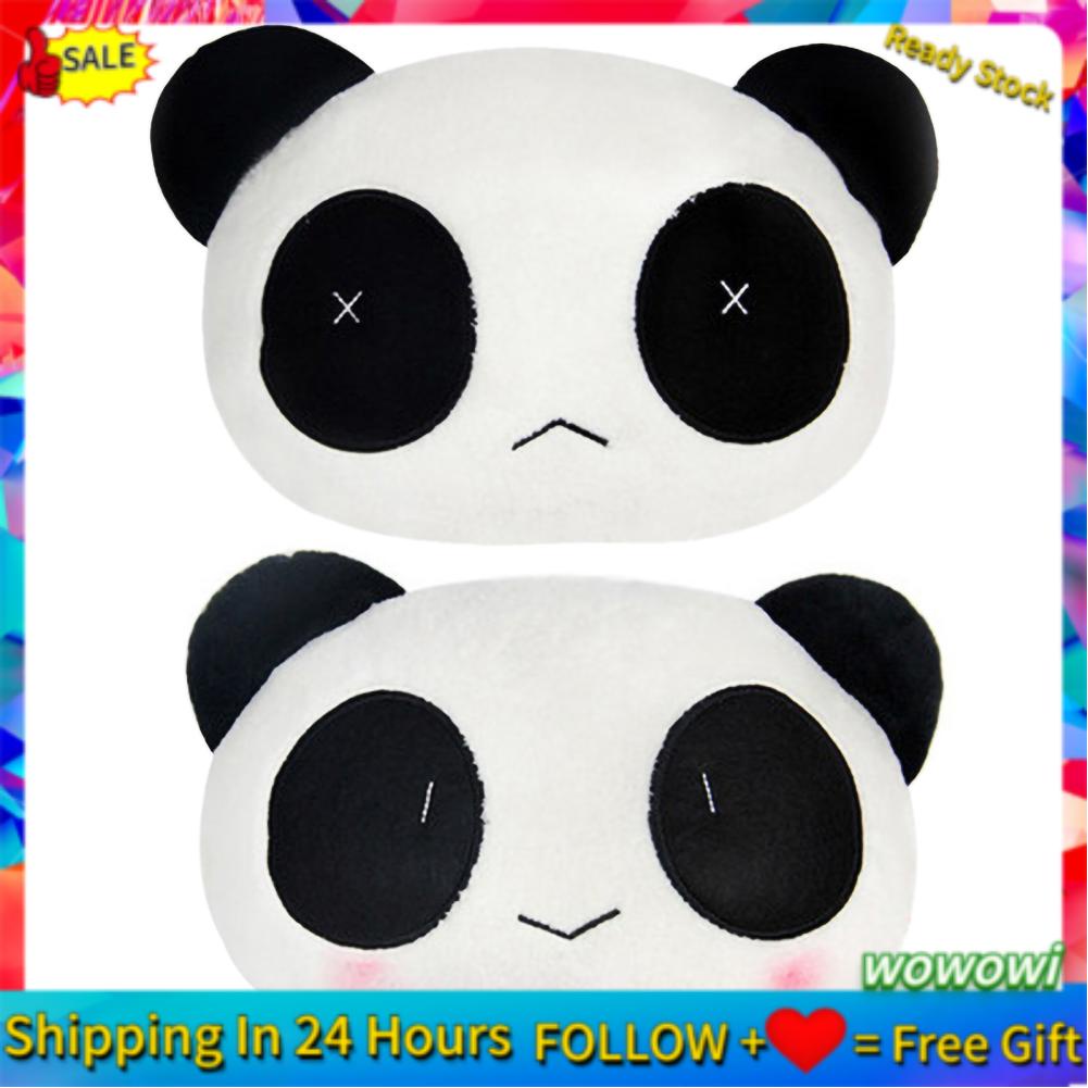 Wowowi Cartoon Panda Car Headrest Short Plush Neck Pillow Comfortable Soft Seat Pillow Head Rest Cushion Universal