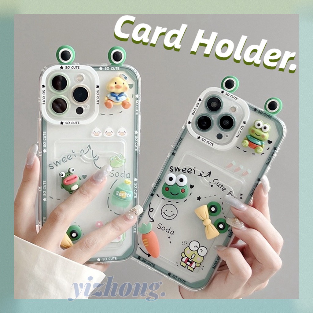 Ốp Điện Thoại tpu Mềm Trong Suốt Chống Trầy Chống Rơi Hình Vịt / Ếch 3d Cho iphone 11 15 14pm 13 12 pro max xr