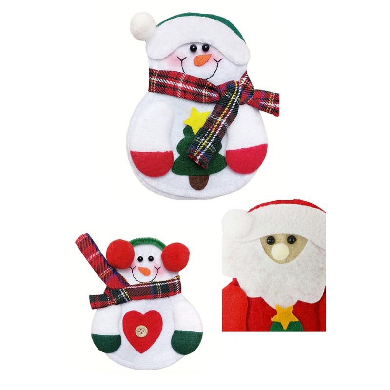 Túi Vải Không Dệt Đựng Muỗng Nĩa Họa Tiết Giáng Sinh