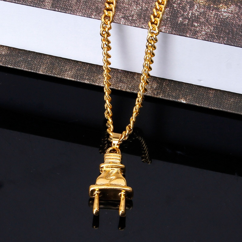 Vòng Cổ Choker Mặt Hình Phích Cắm Nguồn Phong Cách Hip Hop Thời Trang