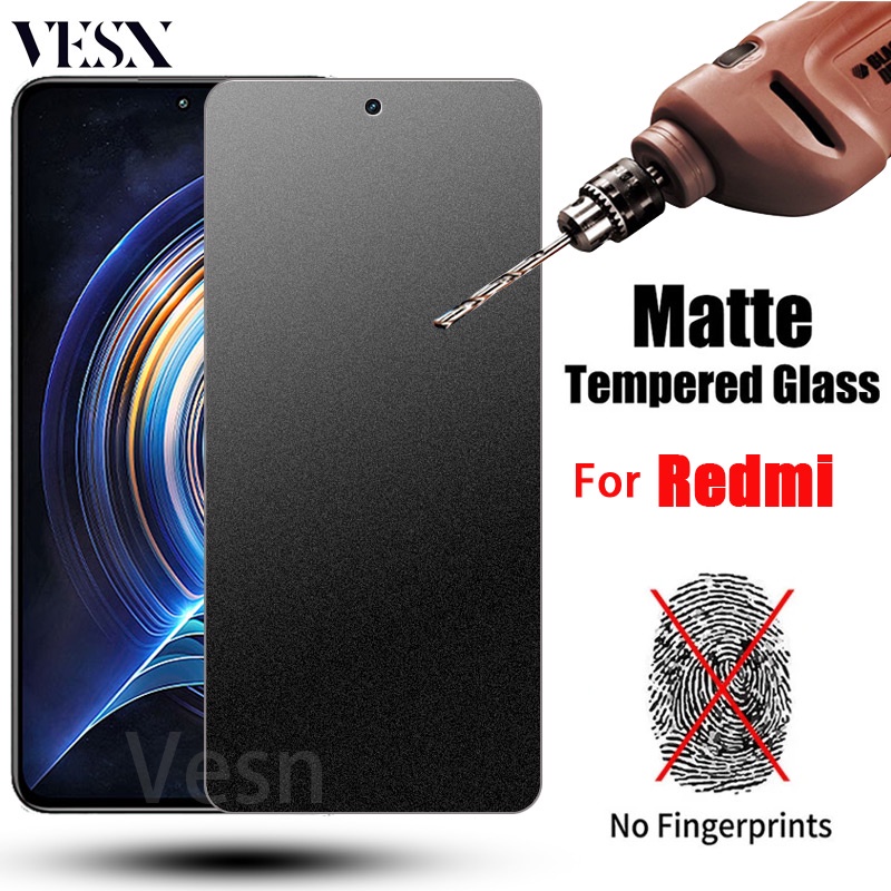 Kính cường lực chống vân tay mồ hôi màu nhám Cho Redmi A1 A2 K60 K60E K50 K40 Gaming K30 K20 Pro Plus A2+ Pro+ 5G 4G 2023