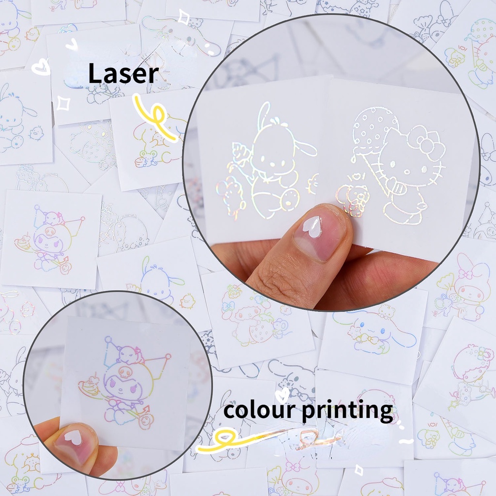 Sanrio Miếng Dán Trang Trí Bằng Kim Loại Chống Thấm Nước Hình Cún Kuromi Melody Pacha