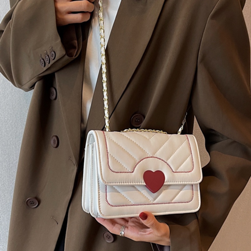 Túi Xách Dây Xích Đeo Vai IELGY Thiết Kế Đa Năng Hình Trái Tim Cho Nữ