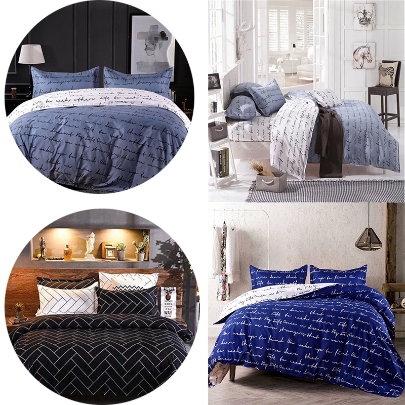 Bộ Chăn Ga Và Vỏ Gối 3 Sản Phẩm Mềm Mại In Họa Tiết Hiện Đại