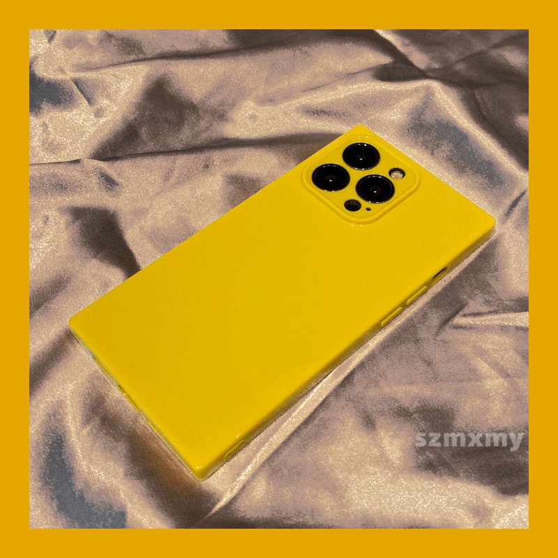 Smooth TPU Square Right Angle Phone Case Iphone 14 11 13 12 Pro Max Candy Color Anti-fall Casing