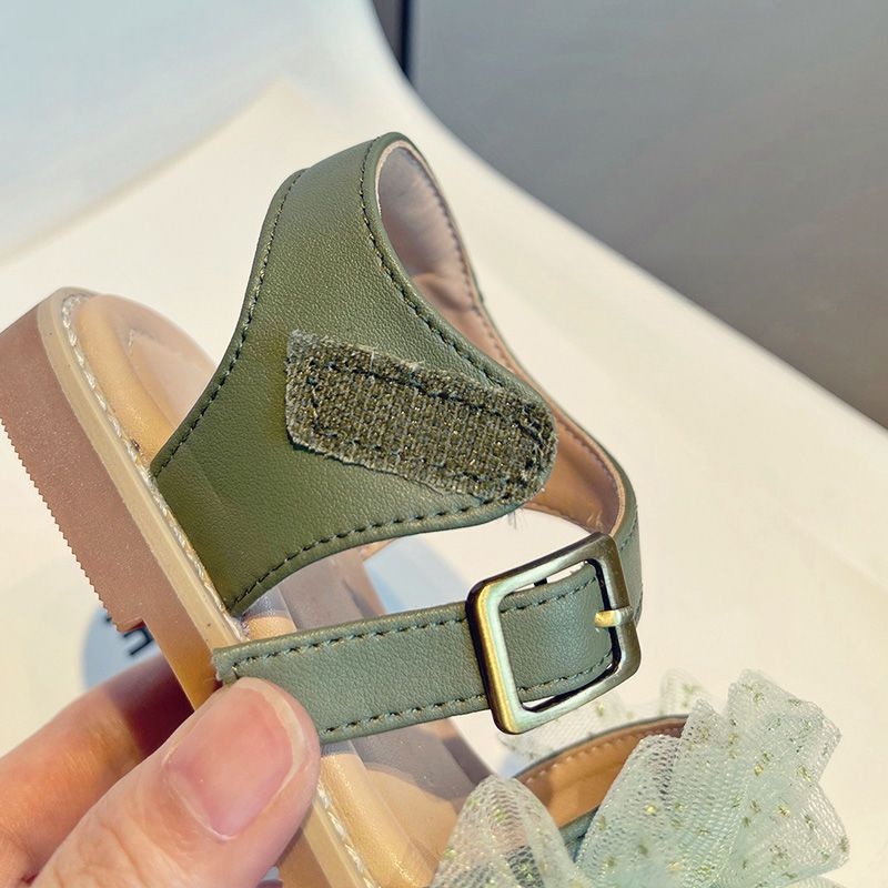 Xăng đan Công Chúa Đế Mềm Phối Ren Thời Trang Mùa Hè 2023 Cho Bé Gái