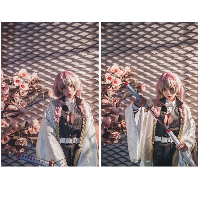 Demon Slayer Kanroji Mitsuri cosplay Costume Large size Kochou Shinobu Women Kimono Uniform Suit cos Anime Prop Adult and kids Anime Halloween