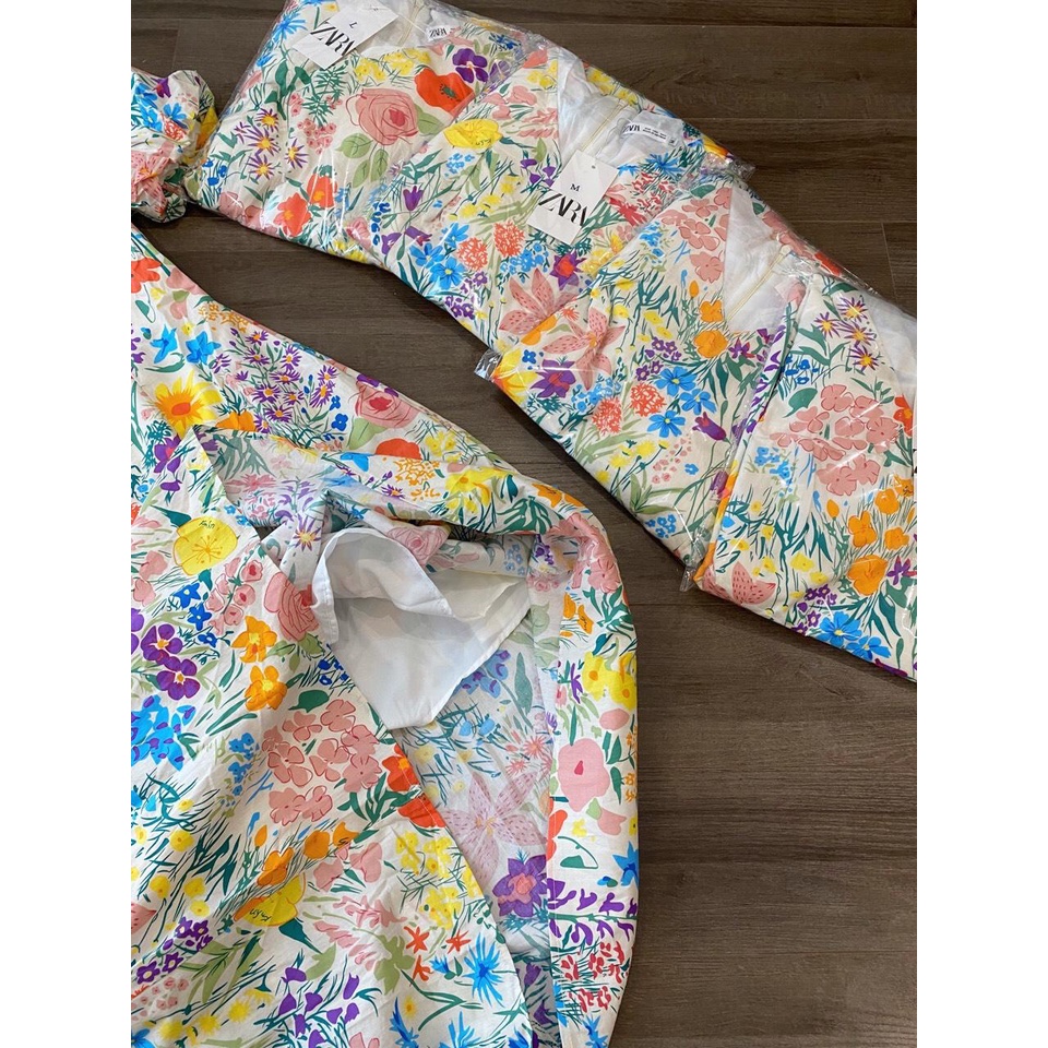 Đầm Hoa Tay Bồng Z.a.r.a