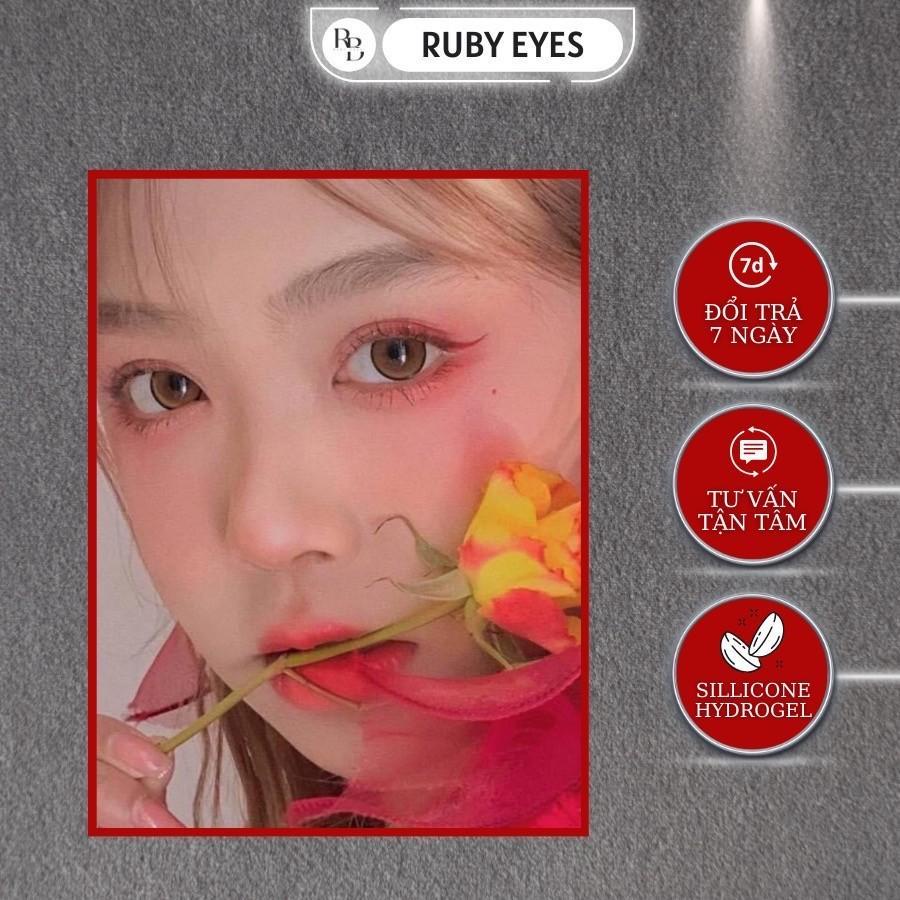 Kính Áp Tròng Màu Nâu Sillicone Hydrogel Dream Brown, Kính Áp Tròng Ruby Eyes Hàn Quốc Mẫu Mới 2023