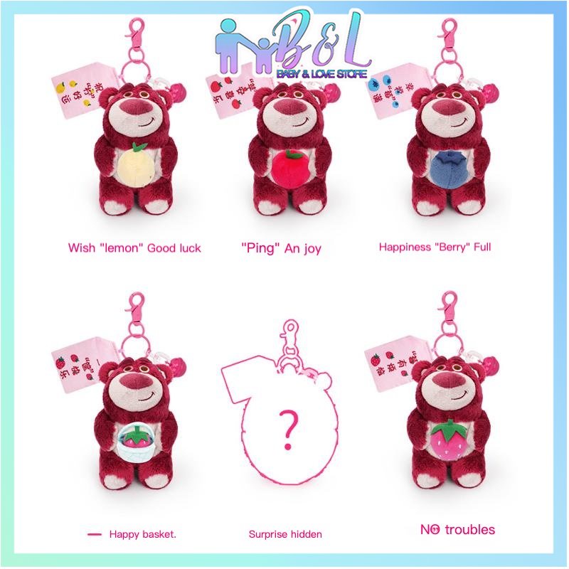 Bộ 3 Gấu Nhồi Bông Hình Trái Dâu / Lotso Ngẫu Nhiên Dễ Thương Dùng Làm Quà Tặng Giáng Sinh / Sinh Nhật / Túi Xách