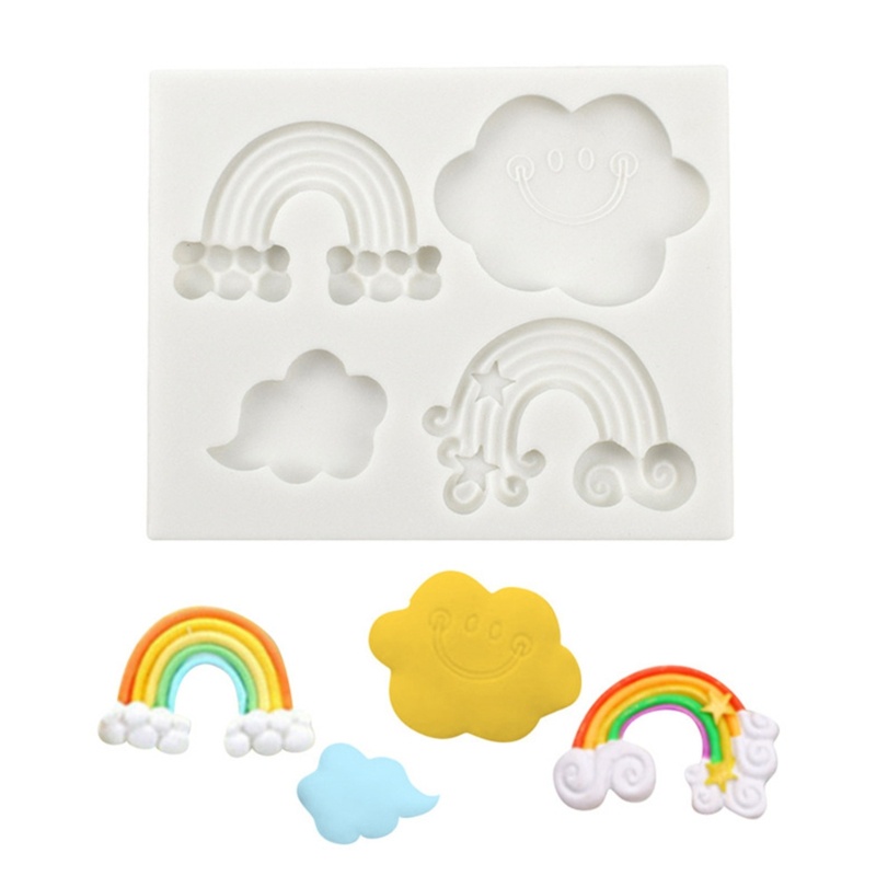 Khuôn Silicone Linh Hoạt Tạo Hình Đám Mây / Cầu Vồng Làm Kẹo Đất Sét Resi