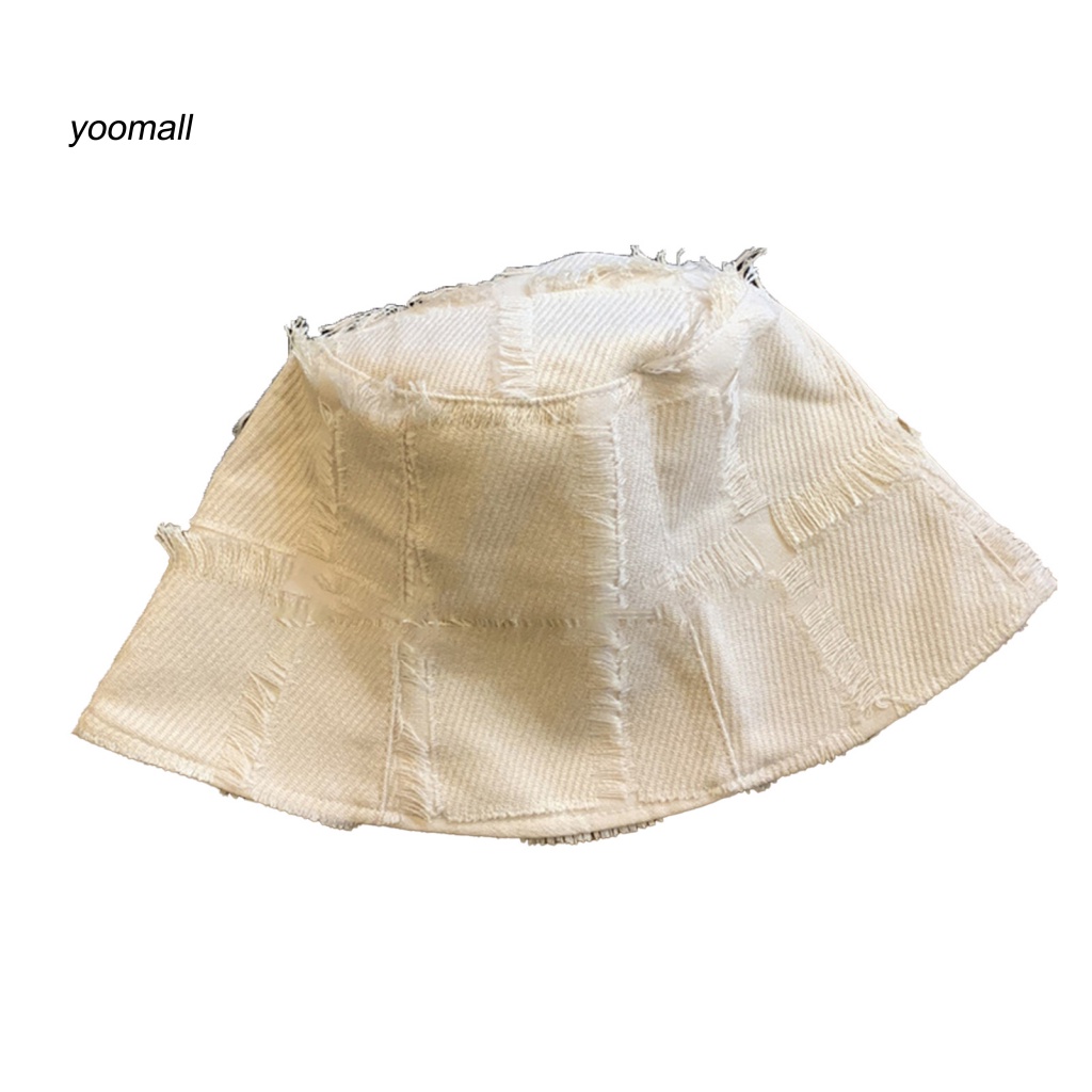 / Yo / Mũ Bucket Màu Trơn Thêu Họa Tiết Caro Dành Cho Nữ Hóa Trang