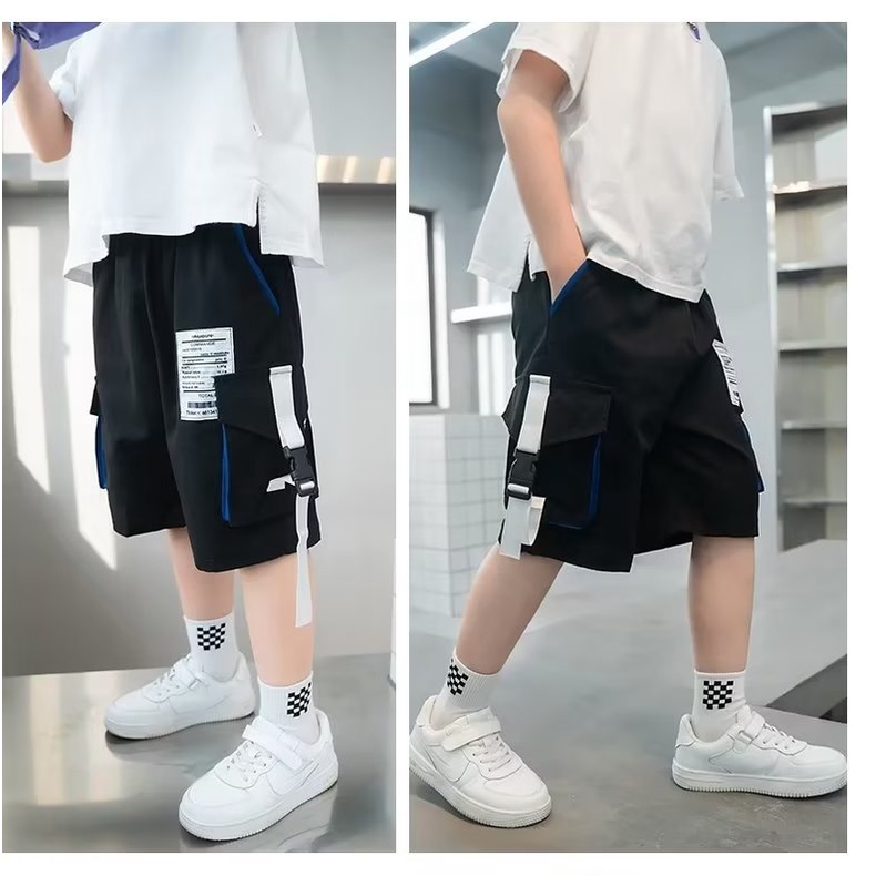 Quần Đùi Cotton Dáng Rộng Có Túi Dành Cho Bé Trai