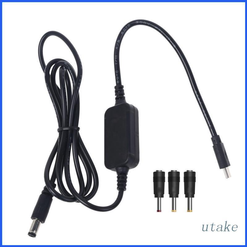 UTAKEE 12V 2.5/3.5/4.0/5.5mm to 36W Type-C Male Plug Cable PD Power Connector Adapter Power Cable for Wifi Router Laptop