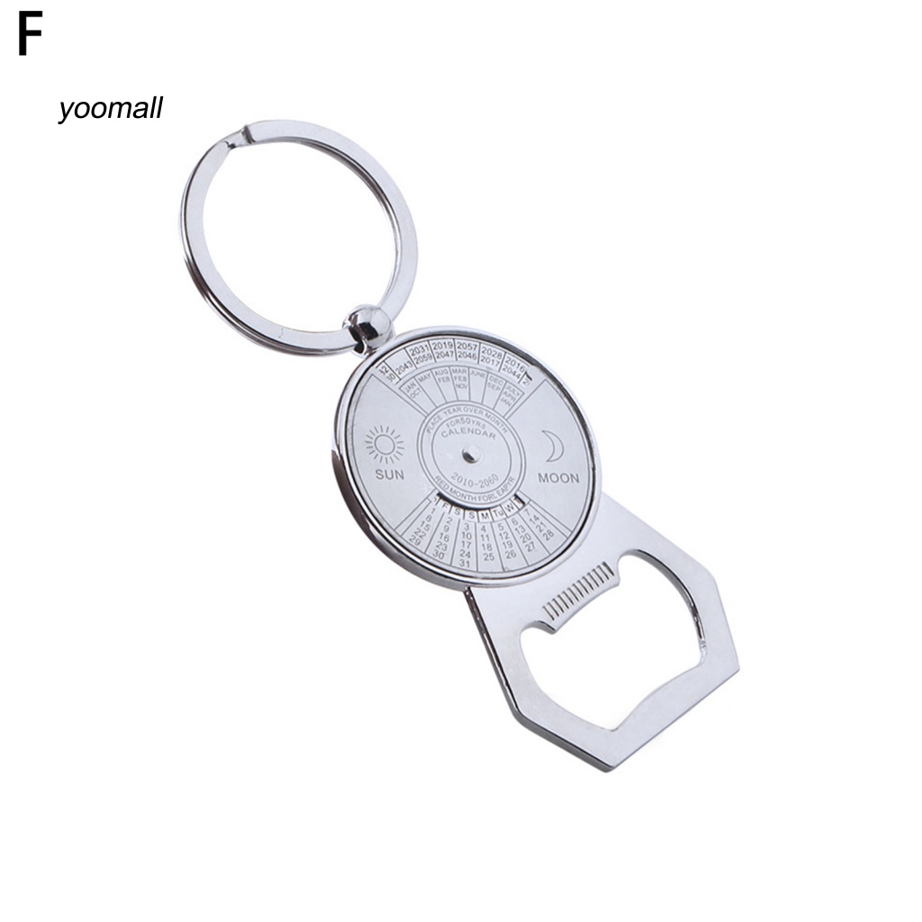 Yo / Lịch Treo Chìa Khóa Trong Suốt 50 Năm Khắc Hình Mặt Trăng Mặt Trời Thủ Công Bằng Thép Không Gỉ Tinh Tế Nhân Vật Trung Quốc Làm Quà Tặng