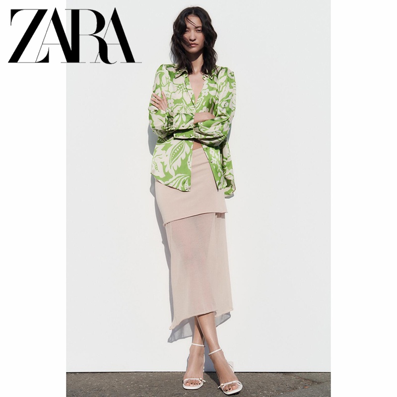 Zara Áo Sơ Mi In Họa Tiết Thời Trang Thanh Lịch Cho Nữ